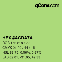 カラーコード: HEX #ACDA7A | qconv.com