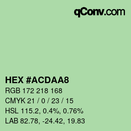 カラーコード: HEX #ACDAA8 | qconv.com