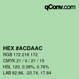 カラーコード: HEX #ACDAAC | qconv.com