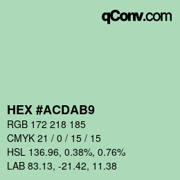 カラーコード: HEX #ACDAB9 | qconv.com