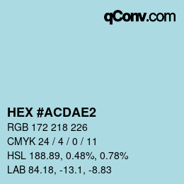カラーコード: HEX #ACDAE2 | qconv.com