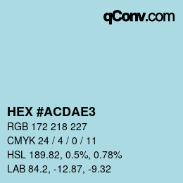 カラーコード: HEX #ACDAE3 | qconv.com