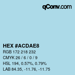 カラーコード: HEX #ACDAE8 | qconv.com