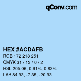 Color code: HEX #ACDAFB | qconv.com