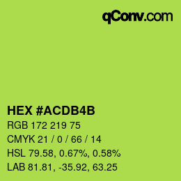 カラーコード: HEX #ACDB4B | qconv.com