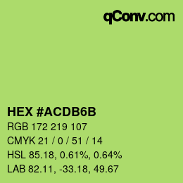Color code: HEX #ACDB6B | qconv.com
