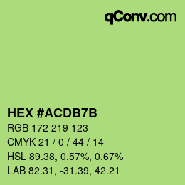 颜色代码: HEX #ACDB7B | qconv.com