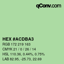 Color code: HEX #ACDBA3 | qconv.com