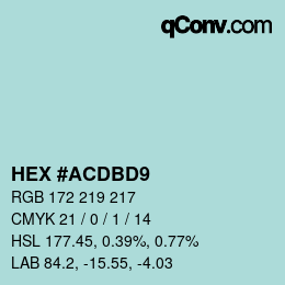 Color code: HEX #ACDBD9 | qconv.com