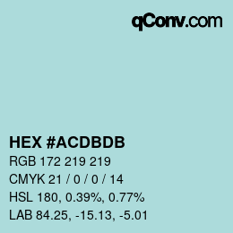 カラーコード: HEX #ACDBDB | qconv.com
