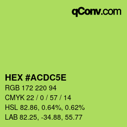 Color code: HEX #ACDC5E | qconv.com