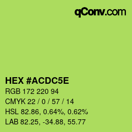 Color code: HEX #ACDC5E | qconv.com