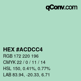 Color code: HEX #ACDCC4 | qconv.com