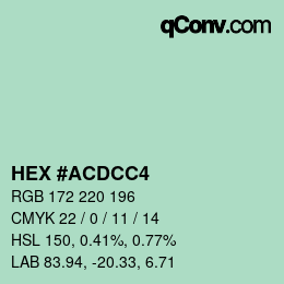 Color code: HEX #ACDCC4 | qconv.com