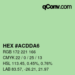 Color code: HEX #ACDDA6 | qconv.com