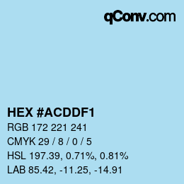 カラーコード: HEX #ACDDF1 | qconv.com