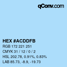 カラーコード: HEX #ACDDFB | qconv.com