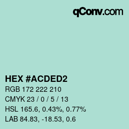 颜色代码: HEX #ACDED2 | qconv.com