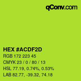 カラーコード: HEX #ACDF2D | qconv.com