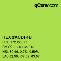 カラーコード: HEX #ACDF4D | qconv.com