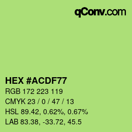 Color code: HEX #ACDF77 | qconv.com