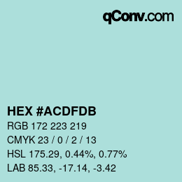 Color code: HEX #ACDFDB | qconv.com