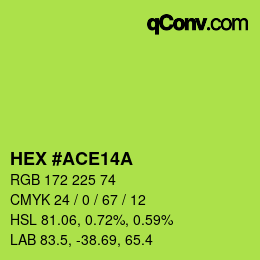 カラーコード: HEX #ACE14A | qconv.com