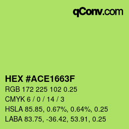 Farbcode: HEX #ACE1663F | qconv.com