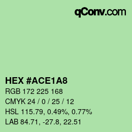 カラーコード: HEX #ACE1A8 | qconv.com