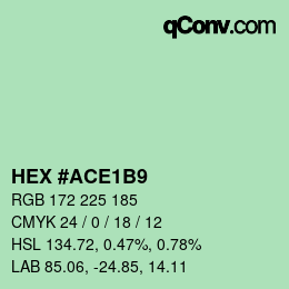 Color code: HEX #ACE1B9 | qconv.com