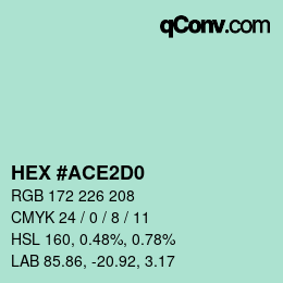颜色代码: HEX #ACE2D0 | qconv.com