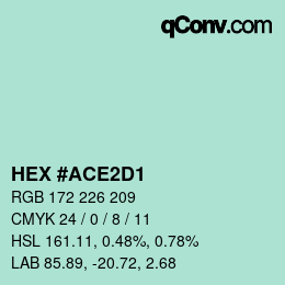 颜色代码: HEX #ACE2D1 | qconv.com