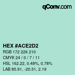 Color code: HEX #ACE2D2 | qconv.com