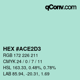 カラーコード: HEX #ACE2D3 | qconv.com