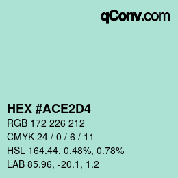 Color code: HEX #ACE2D4 | qconv.com