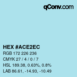 颜色代码: HEX #ACE2EC | qconv.com