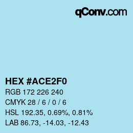 Color code: HEX #ACE2F0 | qconv.com