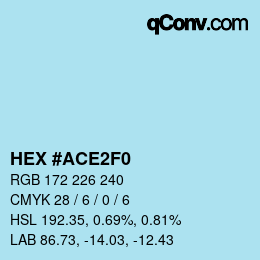 Color code: HEX #ACE2F0 | qconv.com