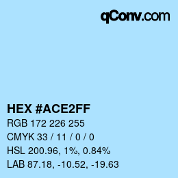 カラーコード: HEX #ACE2FF | qconv.com
