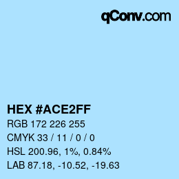 Color code: HEX #ACE2FF | qconv.com