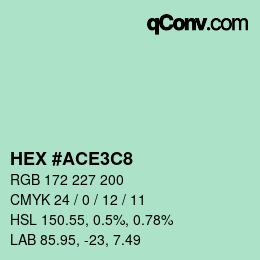 カラーコード: HEX #ACE3C8 | qconv.com