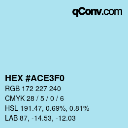 カラーコード: HEX #ACE3F0 | qconv.com