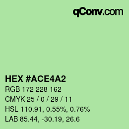 カラーコード: HEX #ACE4A2 | qconv.com