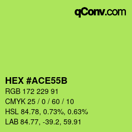 カラーコード: HEX #ACE55B | qconv.com