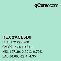 Color code: HEX #ACE5D0 | qconv.com