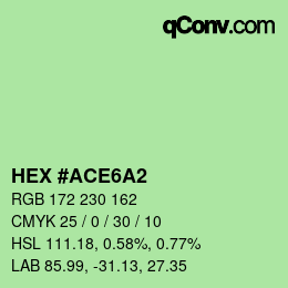 Color code: HEX #ACE6A2 | qconv.com