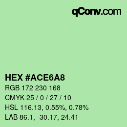 颜色代码: HEX #ACE6A8 | qconv.com