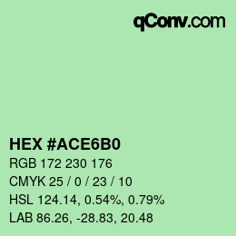カラーコード: HEX #ACE6B0 | qconv.com
