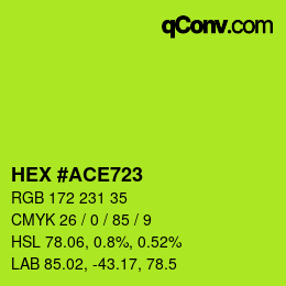 颜色代码: HEX #ACE723 | qconv.com