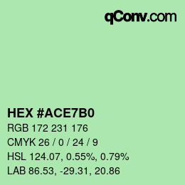 颜色代码: HEX #ACE7B0 | qconv.com